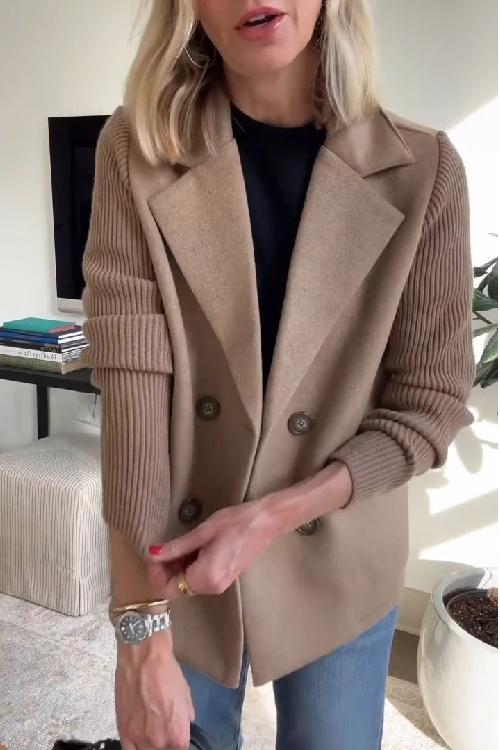 Gwen | Tailored Knit-Sleeve Blazer